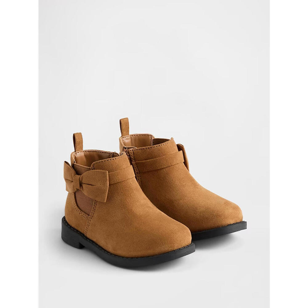 Gap Toddler Vegan Suede Bow Chelsea Boots size 9